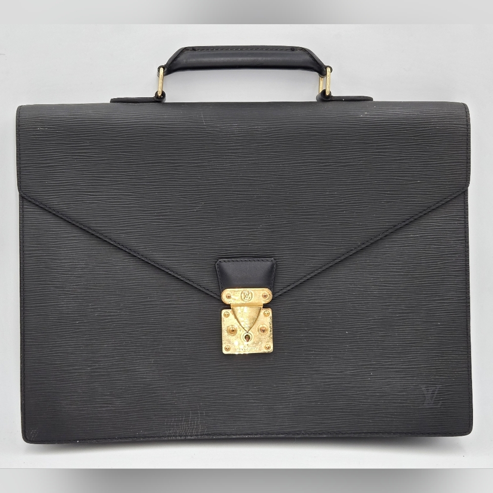 Louis Vuitton Serviette Ambassadeur Briefcase in Black Epi Leather SR1011